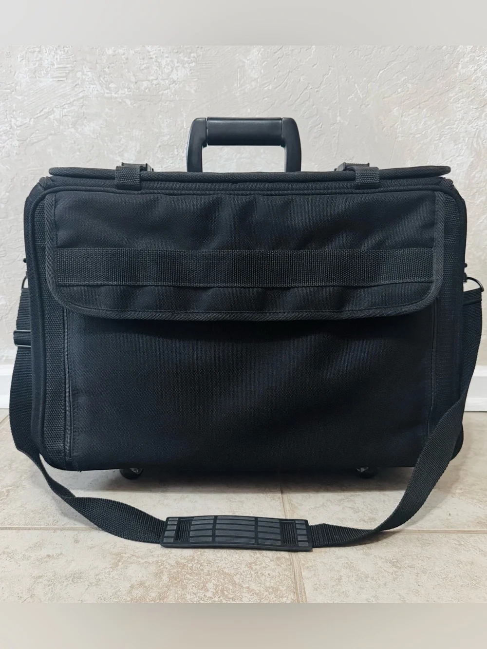 Rolling Briefcase Laptop Suitcase with Wheels Black